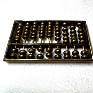 Brass Abacus. 3x2”. Mini. Perfect for decor or office desk! Vintage
